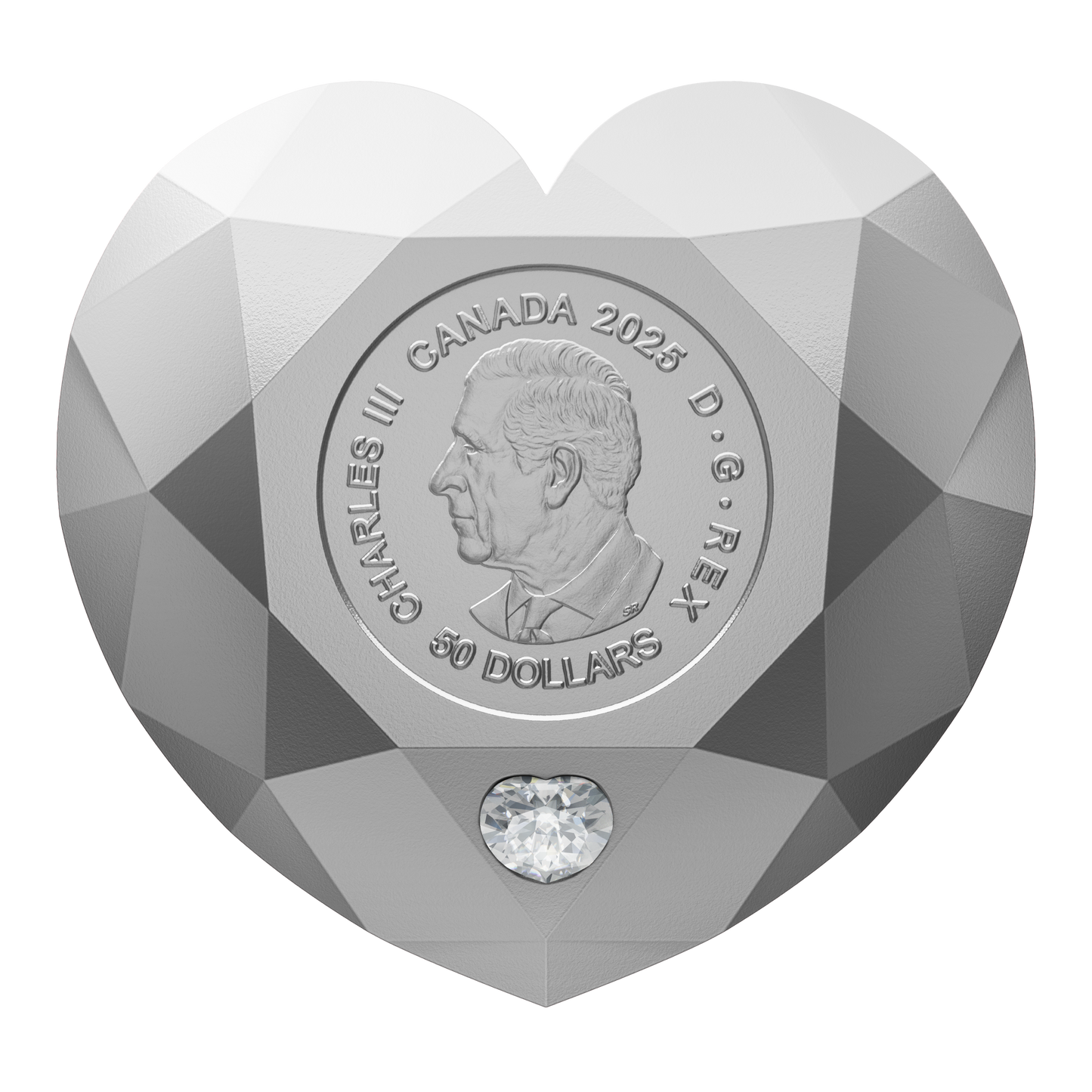 2025 Canada $50 Heart Diamond Fine Silver Diamond Shaped Coin (No Tax)