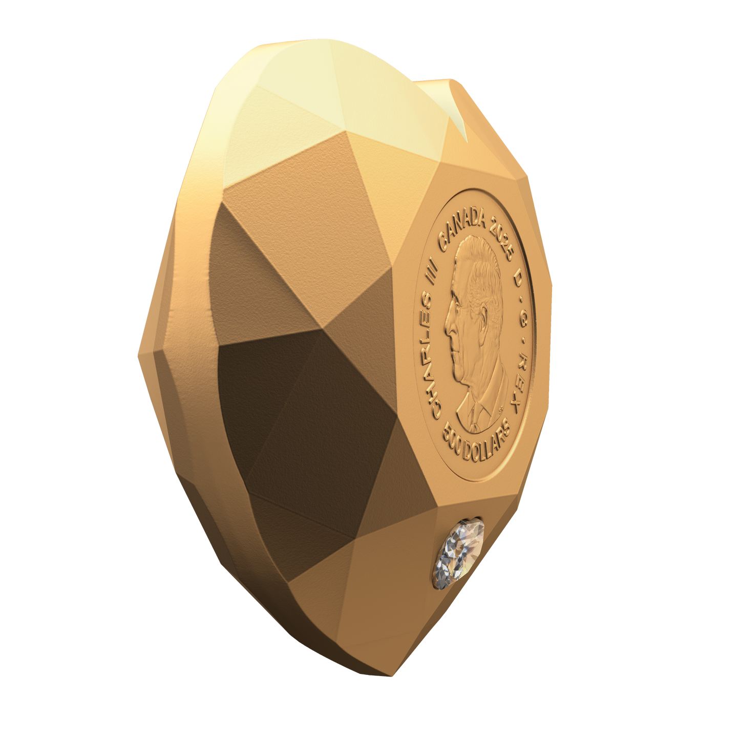 2025 Canada $500 Heart Diamond Pure Gold Diamond-Shaped Coin (No Tax)