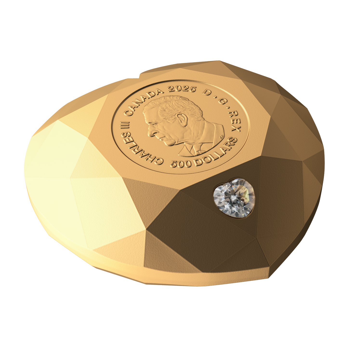 2025 Canada $500 Heart Diamond Pure Gold Diamond-Shaped Coin (No Tax)