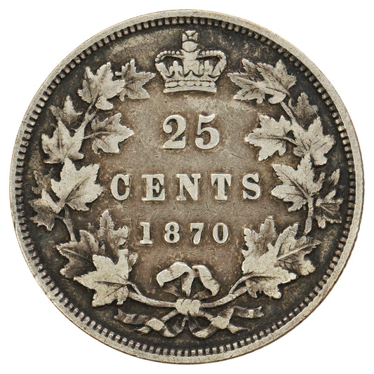 1870 Canada 25-cents F-VF (F-15) $