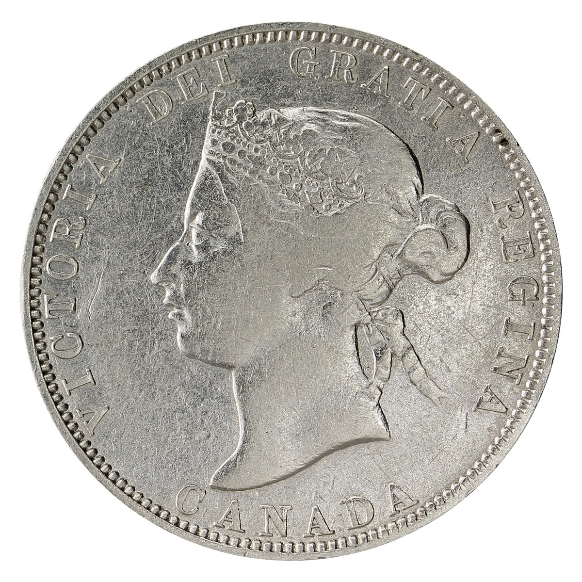 1871 Obv. 2 Canada 25-cents Fine (F12) $