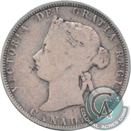 1871H Obv. 2 Canada 25-cents G-VG (G6)$