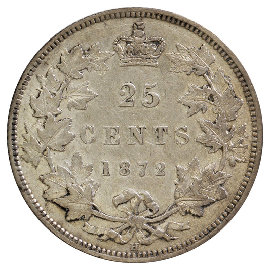 1872H Canada 25-cents Extra Fine (EF-40) $