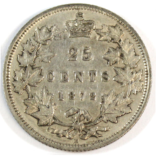 1872H Canada 25-cents Very Fine (VF20) $