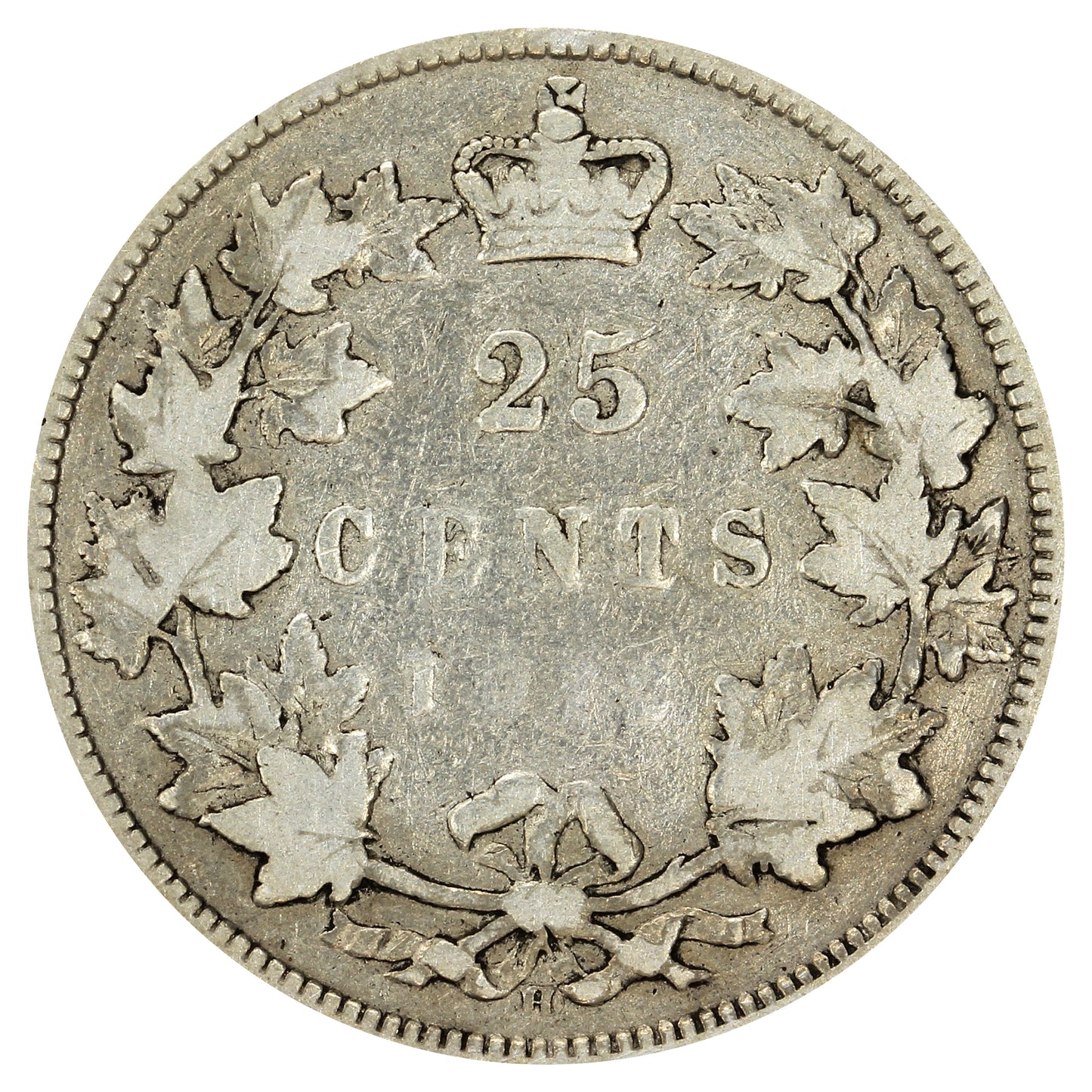 1872H Canada 25-cents Very Good (VG8)