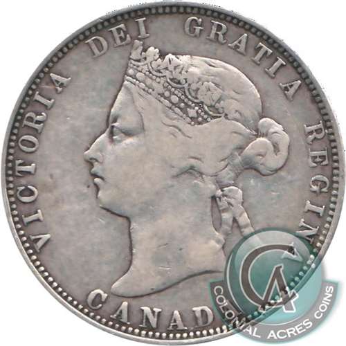 1874H Canada 25-cents Fine (F12)
