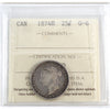 1874H Canada 25-cents ICCS Certified G6