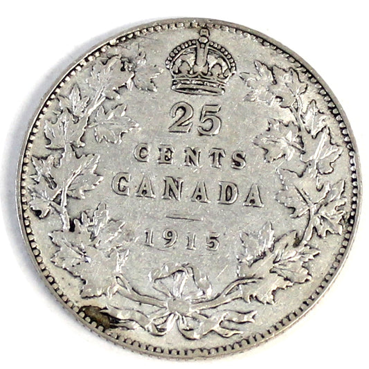 1915 Canada 25-cents F-VF (F15) $