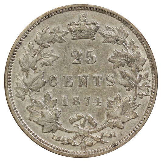 1874H Canada 25-cents Very Fine (VF20)