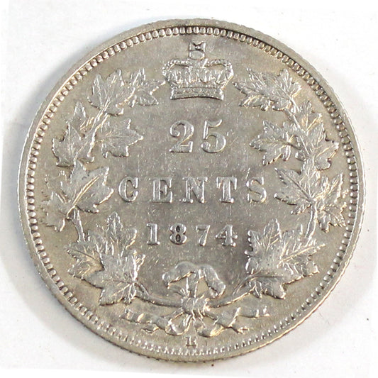 1874H Canada 25-cents VF-EF (VF-30) $