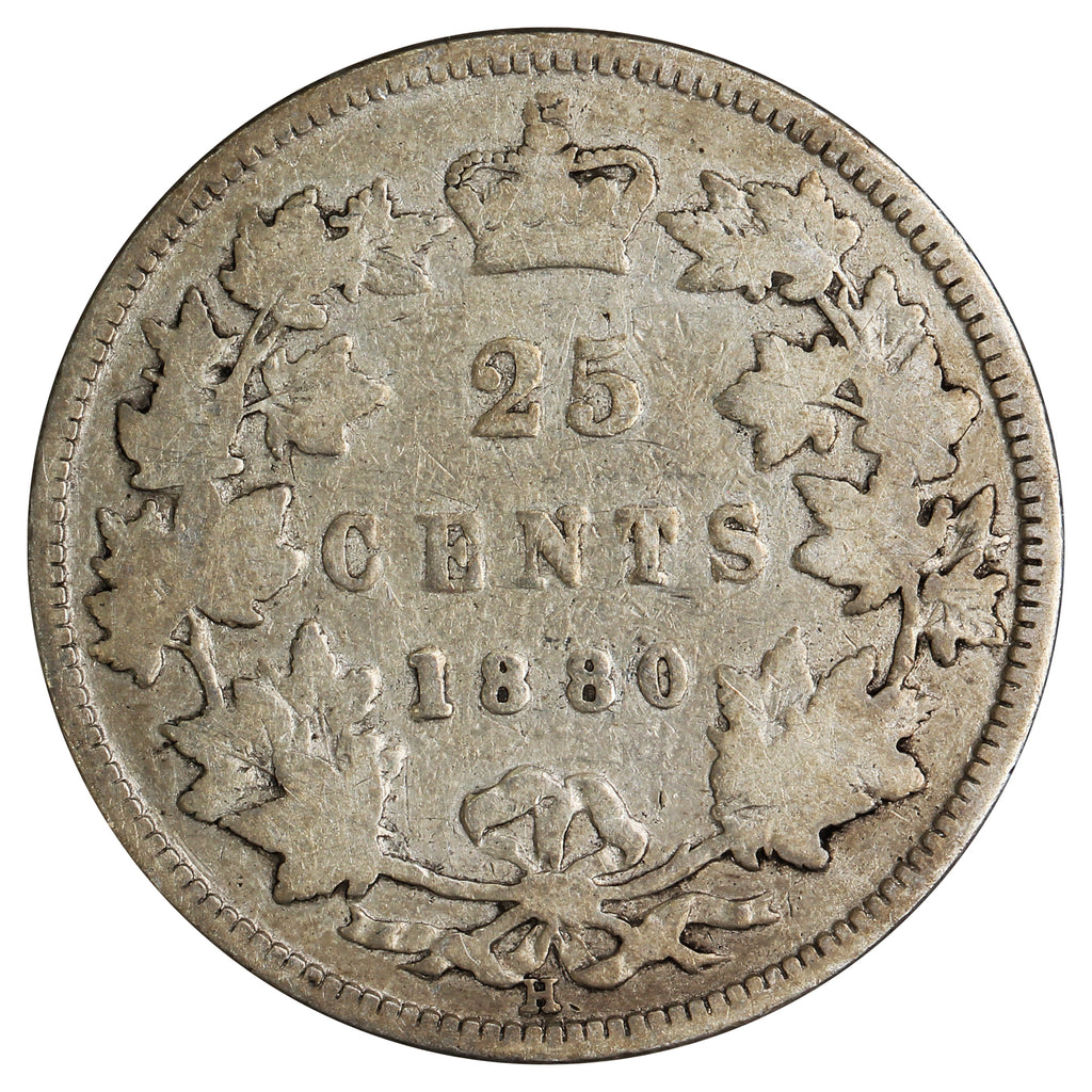 1880H Narrow 0 Canada 25-cents G-VG (G6) $