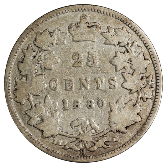 1880H Narrow 0 Canada 25-cents G-VG (G6) $