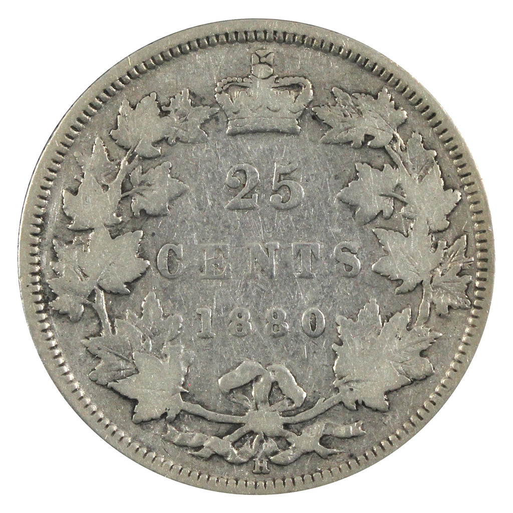1880H Narrow 0 Canada 25-cents Very Good (VG8) $