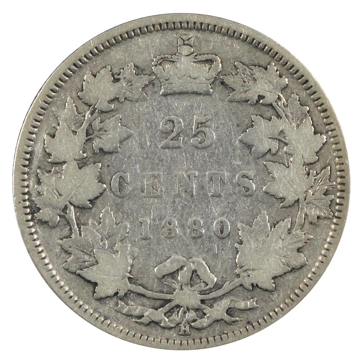 1880H Narrow 0 Canada 25-cents Very Good (VG8) $