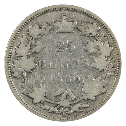 1880H Narrow 0 Canada 25-cents Very Good (VG8) $