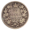 1880H Narrow 0 Over Wide 0 Canada 25-cents Good (G4) $