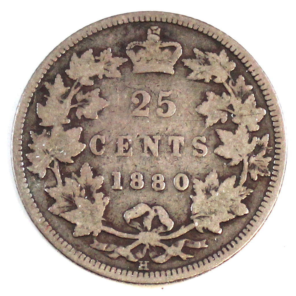 1880H Narrow 0 Over Wide 0 Canada 25-cents Good (G4) $