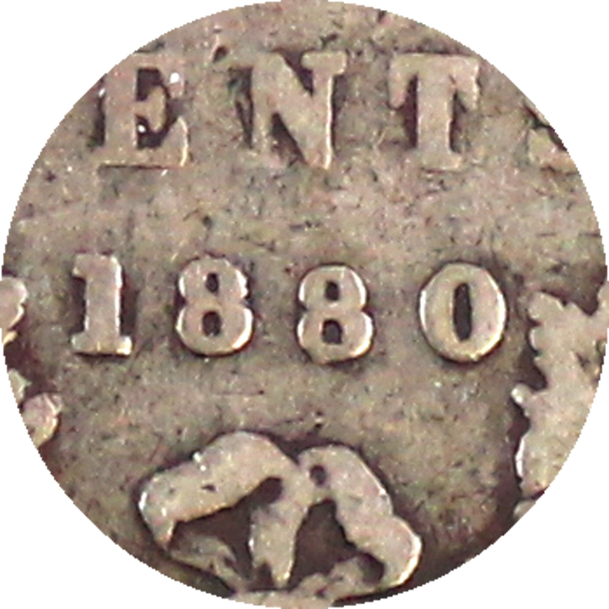 1880H Narrow 0 Over Wide 0 Canada 25-cents Good (G4) $