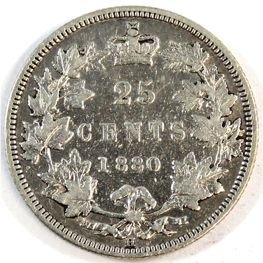 1880H Wide 0 Canada 25-cents F-VF (F-15) $