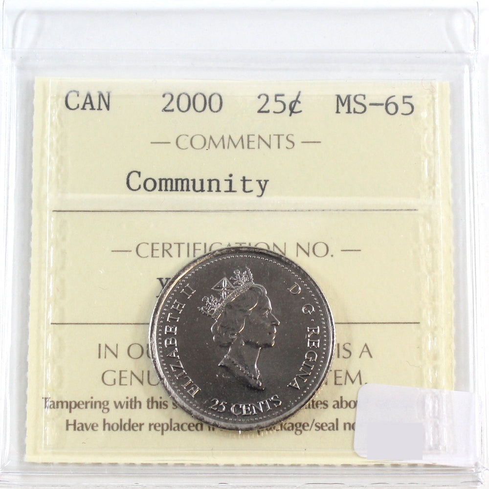 2000 Community Canada 25-cents ICCS Certified MS65