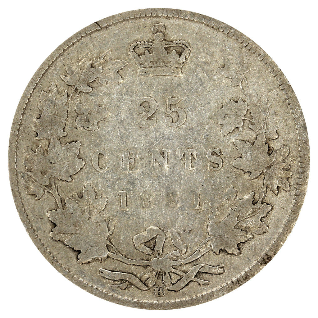 1881H Canada 25-cents Very Good (VG8)