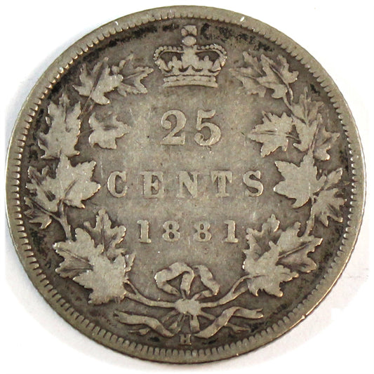 1881H Canada 25-cents VG-F (VG10) $