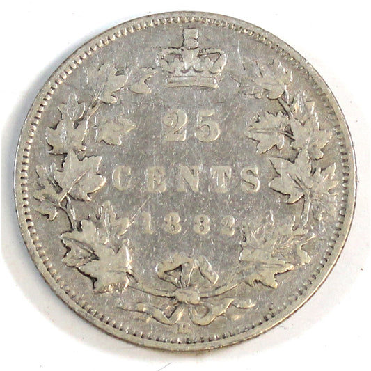 1882H Canada 25-cents Fine (F12) $