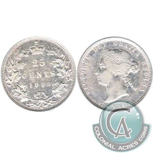 1882H Canada 25-cents Very Fine (VF20) $