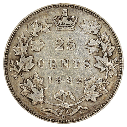 1882H Canada 25-cents Very Fine (VF20) $