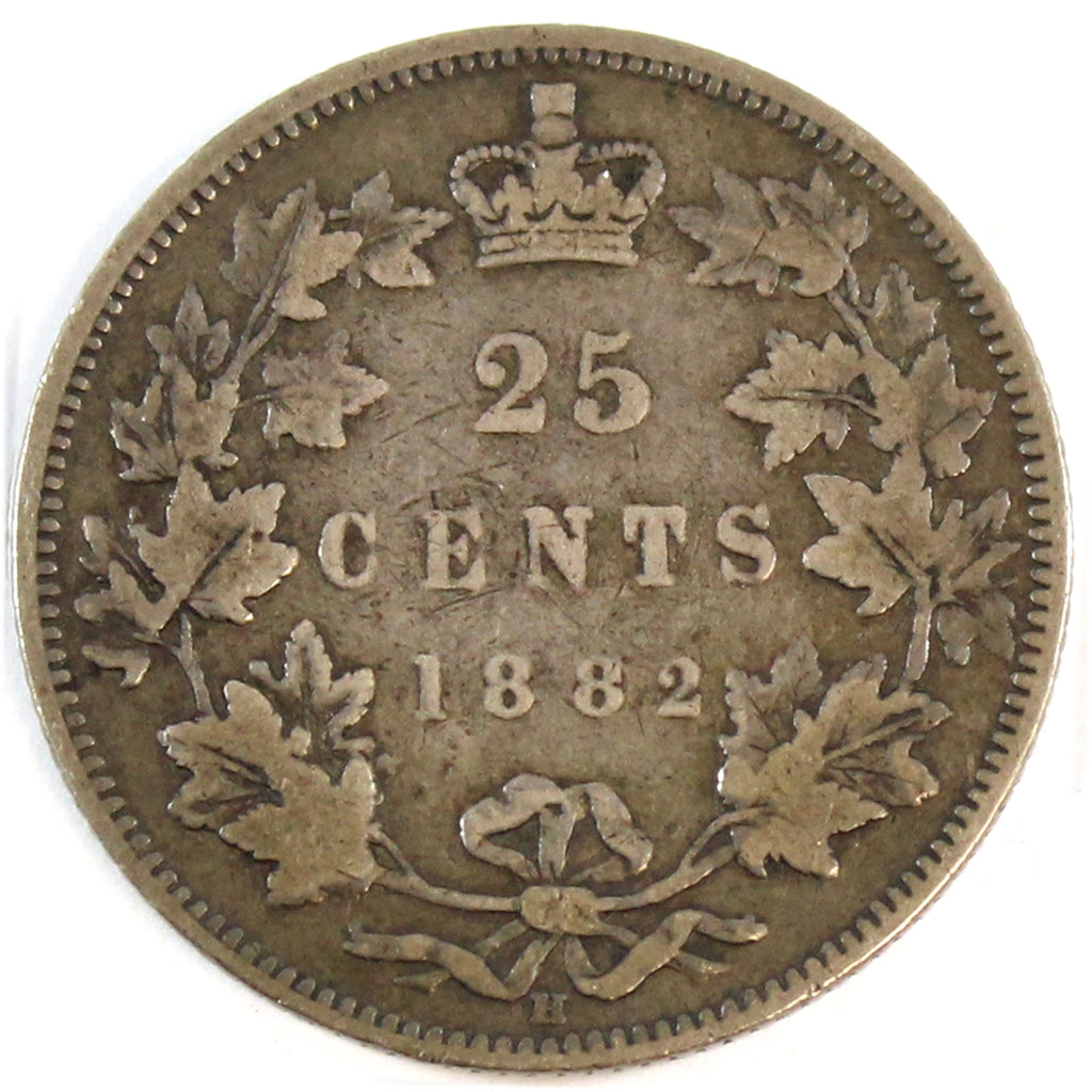1882H Canada 25-cents VG-F (VG-10) $