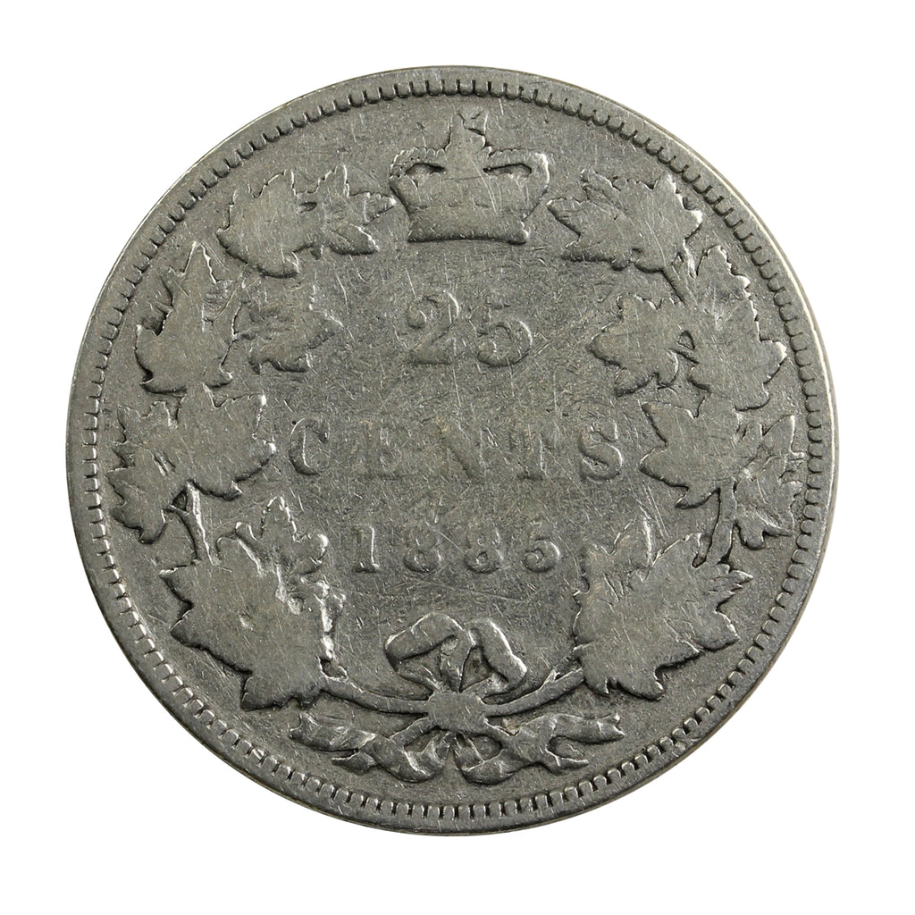 1885 Curved Top 5 Canada 25-cents Good (G4) $