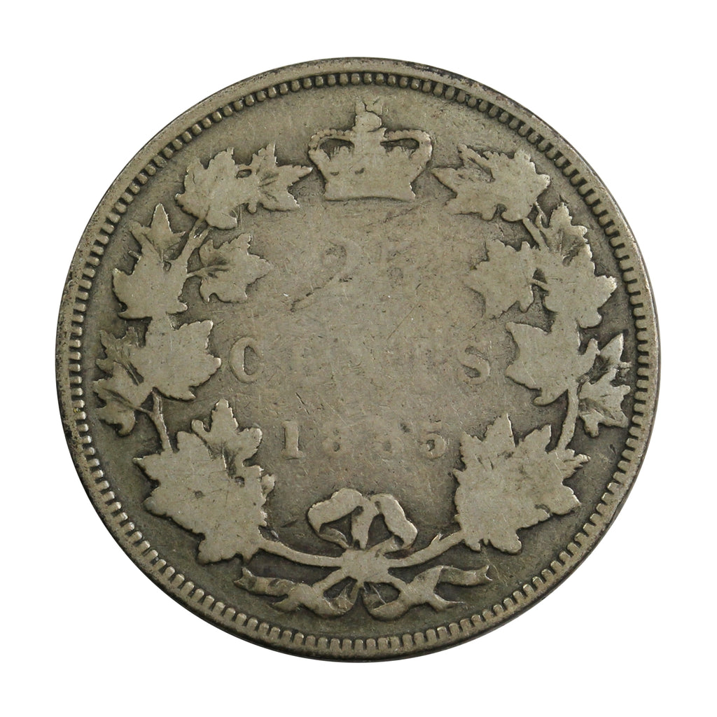 1885 Curved Top 5 Canada 25-cents Very Good (VG8) $