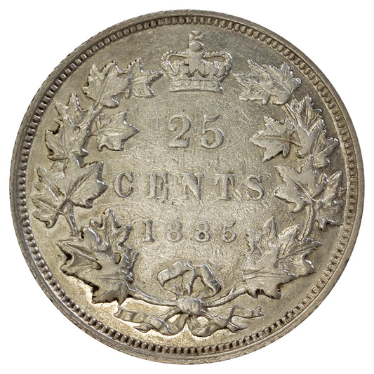 1885 Curved Top 5 Canada 25-cents VF-EF (VF-30) $