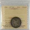 1874H Canada 25-cents ICCS Certified VF20