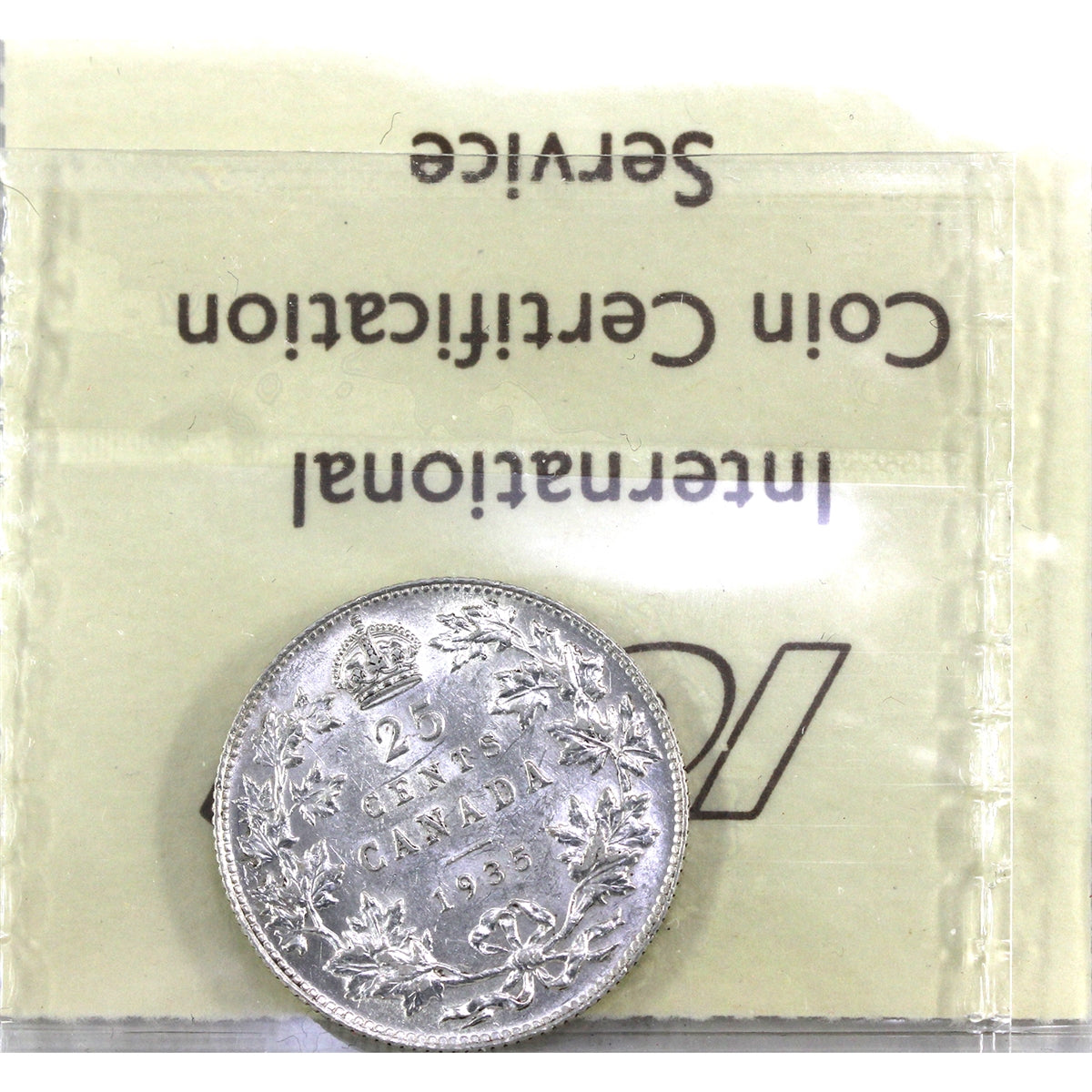 1935 Canada 25-cents ICCS Certified EF45