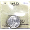 1935 Canada 25-cents ICCS Certified EF40