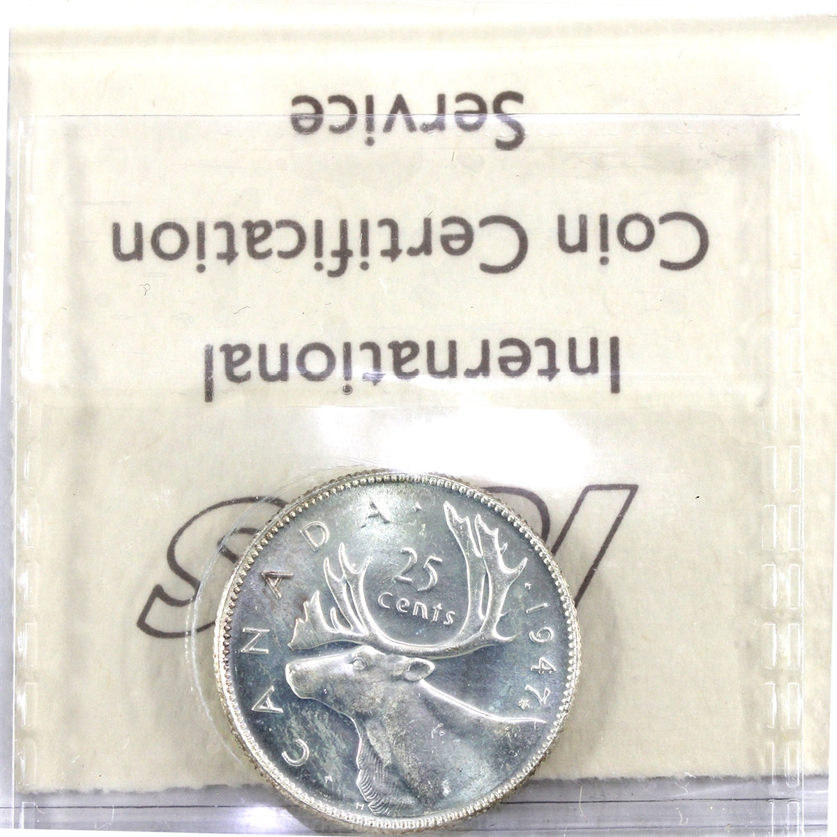 1947 Maple Leaf Canada 25-cents ICCS Certified MS64