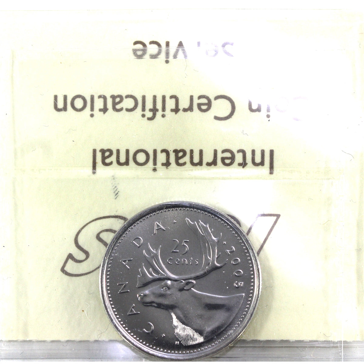 2005P Caribou Canada 25-cents ICCS Certified MS65