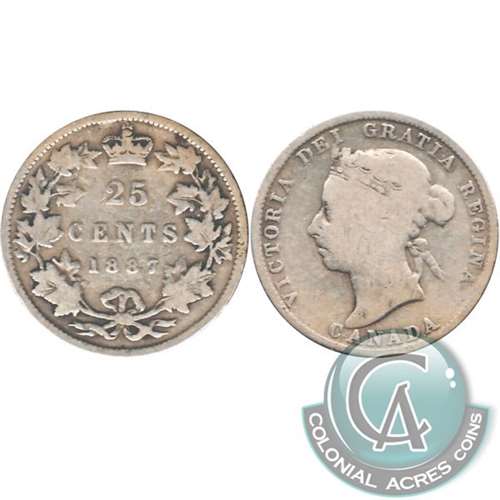 1887 Canada 25-cents G-VG (G6) $