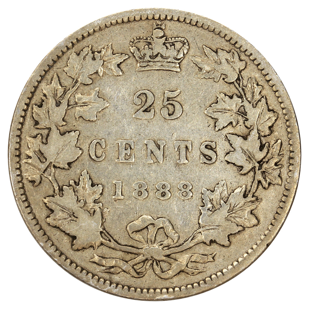 1888 Canada 25-cents Fine (F12) $