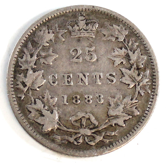 1888 Canada 25-cents F-VF (F15) $