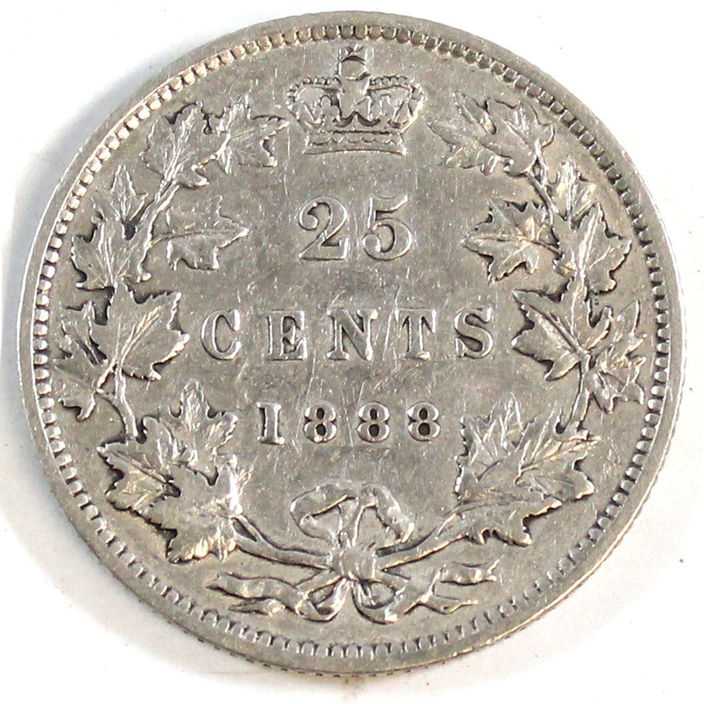 1888 Canada 25-cents Very Fine (VF20) $