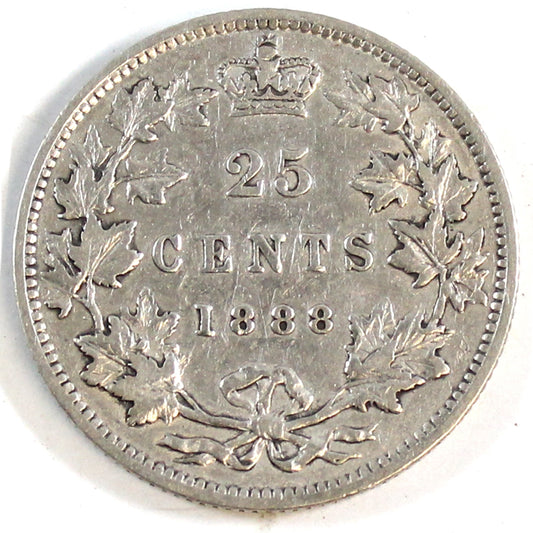 1888 Canada 25-cents Very Fine (VF20) $