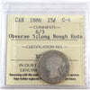 1886 6/3; Long Bough Ends, Obv. 5 Canada 25-cents ICCS Certified G4