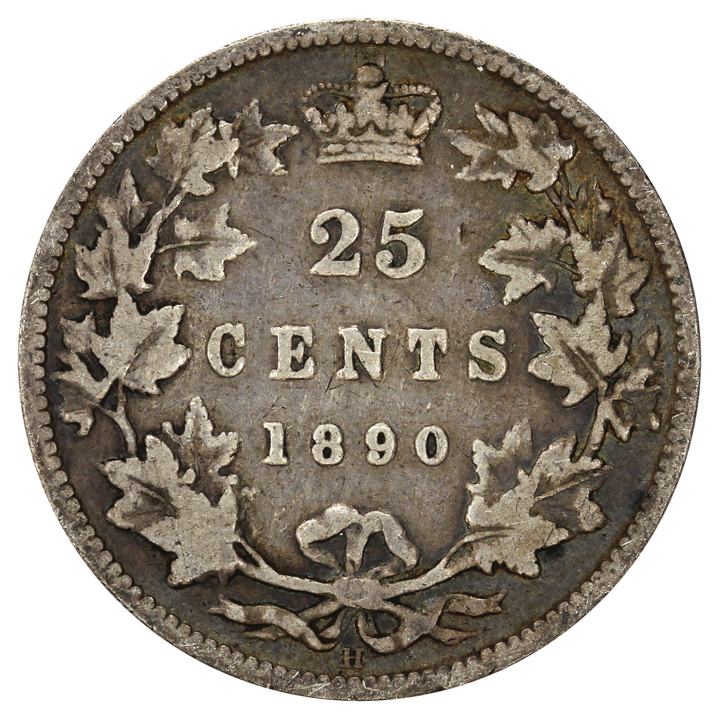1890H Canada 25-cents G-VG (G6)