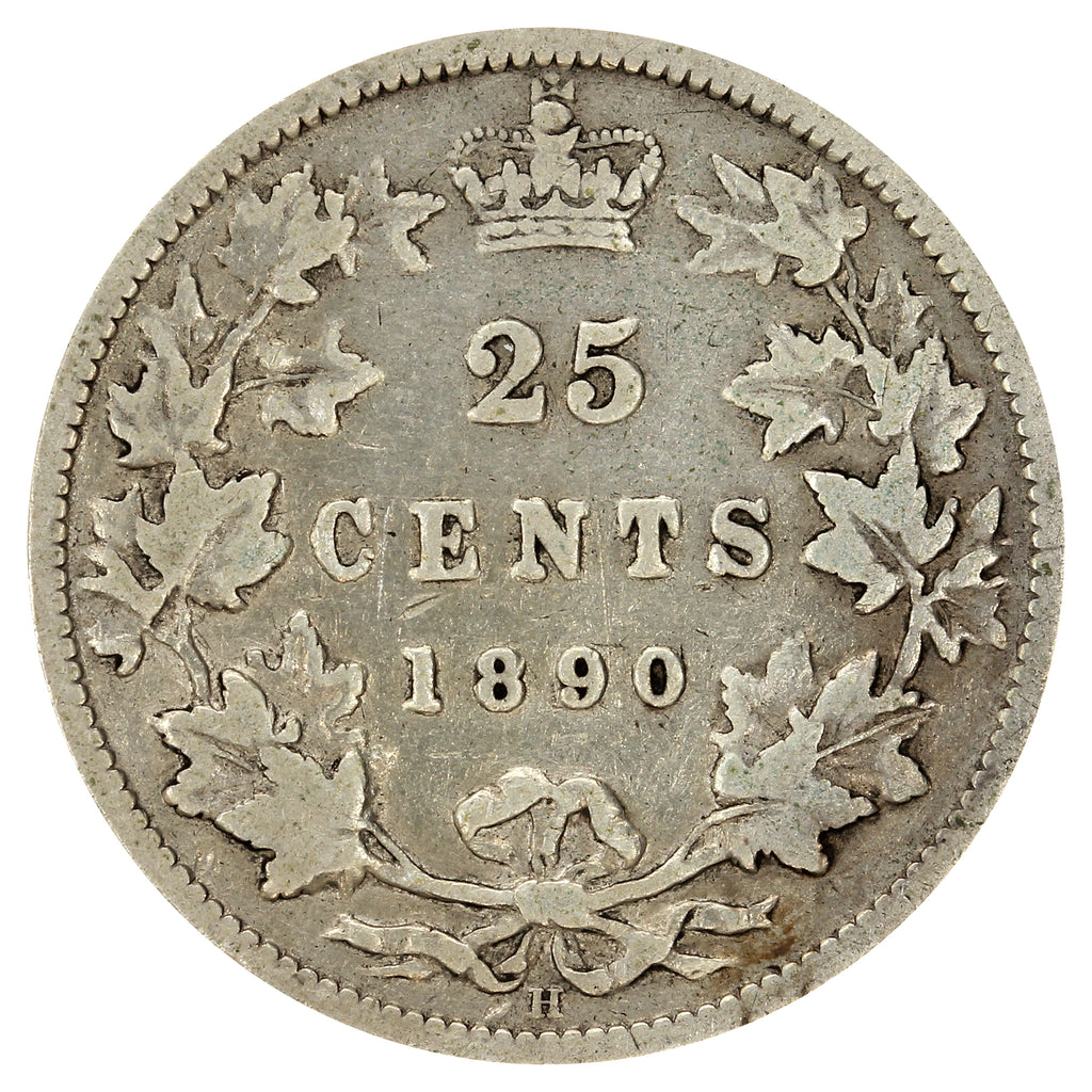 1890H Canada 25-cents Very Good (VG8)