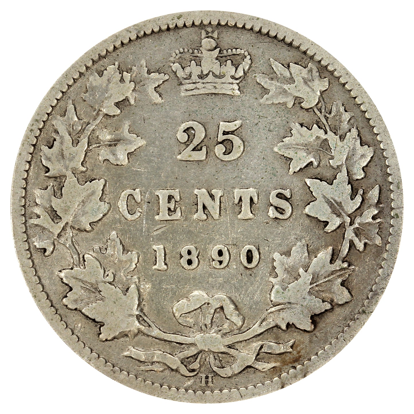 1890H Canada 25-cents Very Good (VG8)