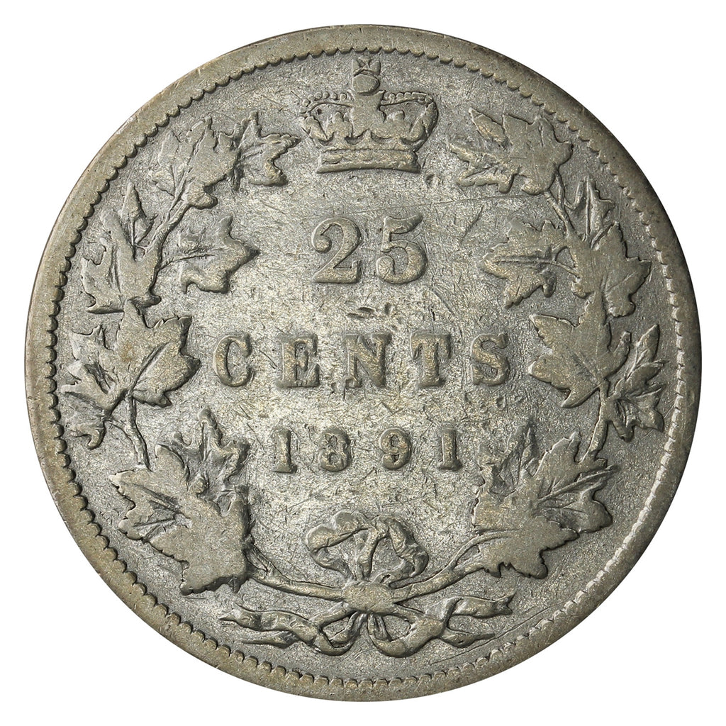 1891 Canada 25-cents G-VG (G6) $