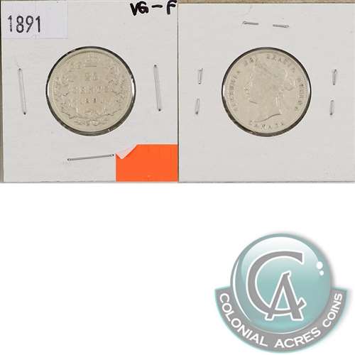 1891 Canada 25-cents VG-F (VG10) $