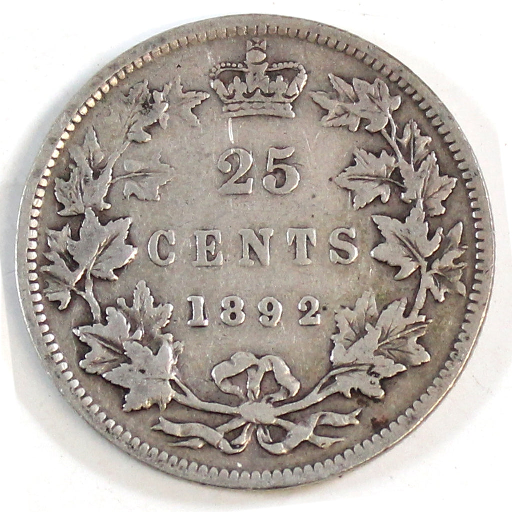 1892 Canada 25-cents F-VF (F15) $